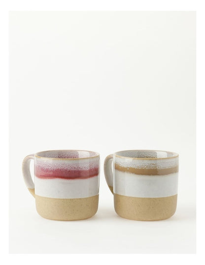 Esperance Wiped Edge Mug in White/Sand