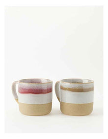 Esperance Wiped Edge Mug in White/Sand