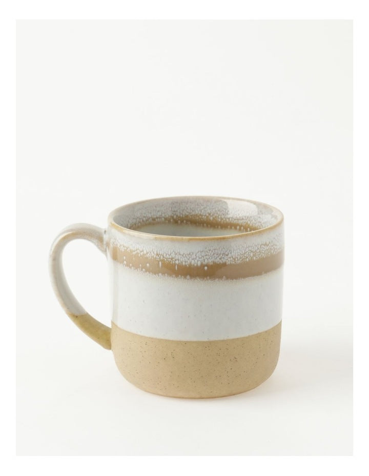 Esperance Wiped Edge Mug in White/Sand