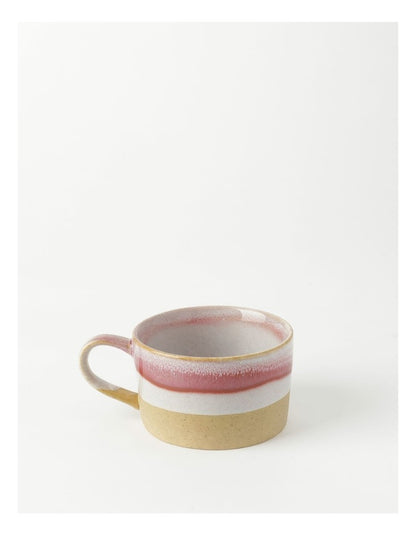 Esperance Wiped Edge Soup Mug in White/Sand