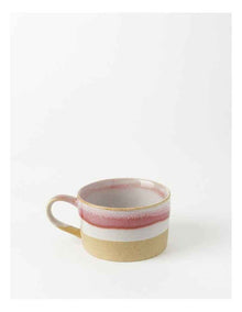 Esperance Wiped Edge Soup Mug in White/Sand