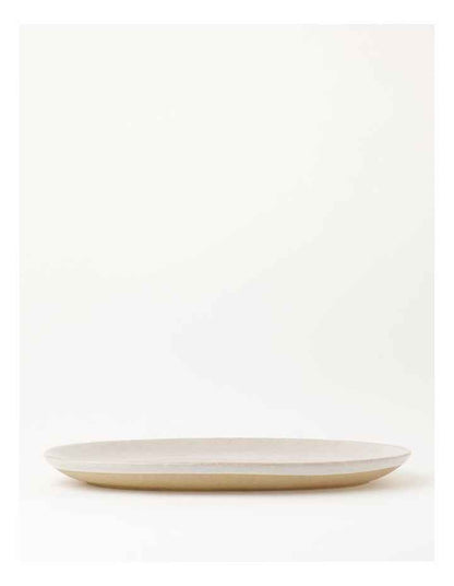 Esperance Wiped Edge Oval Platter in White/Sand
