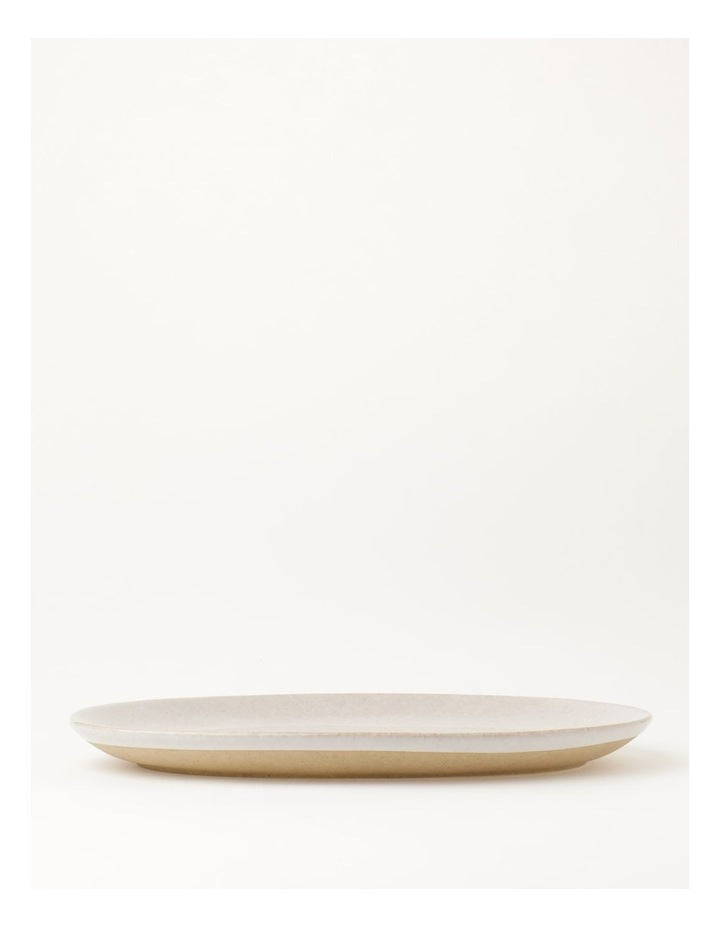 Esperance Wiped Edge Oval Platter in White/Sand