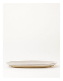 Esperance Wiped Edge Oval Platter in White/Sand