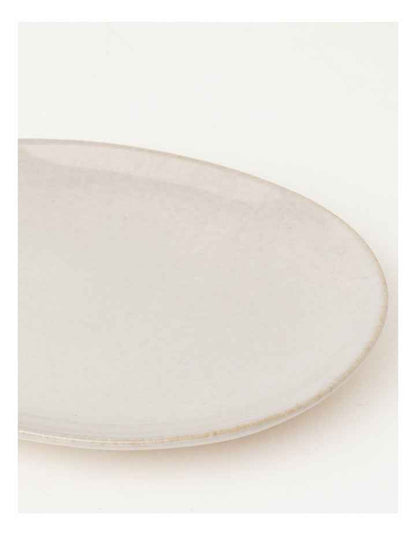 Esperance Wiped Edge Oval Platter in White/Sand