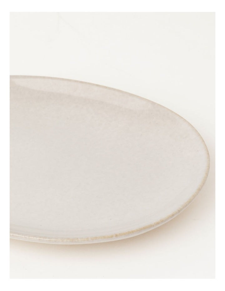 Esperance Wiped Edge Oval Platter in White/Sand