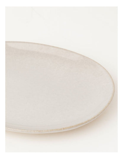 Esperance Wiped Edge Oval Platter in White/Sand