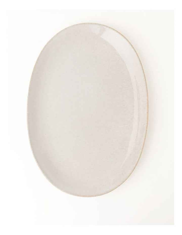 Esperance Wiped Edge Oval Platter in White/Sand