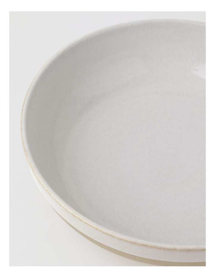 Esperance Wiped Edge Shallow Bowl Large in White/Sand