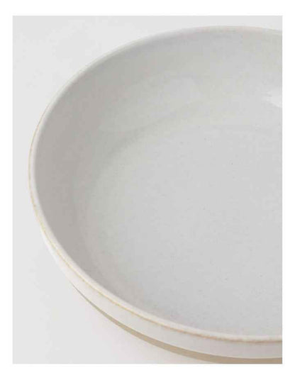 Esperance Wiped Edge Shallow Bowl Large in White/Sand