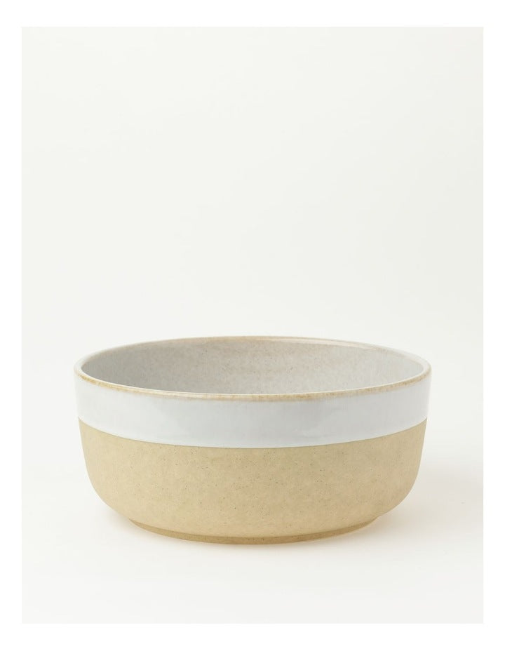 Esperance Wiped Edge Deep Bowl in White/Sand