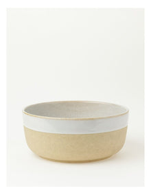 Esperance Wiped Edge Deep Bowl in White/Sand