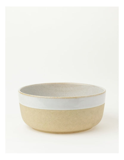 Esperance Wiped Edge Deep Bowl in White/Sand
