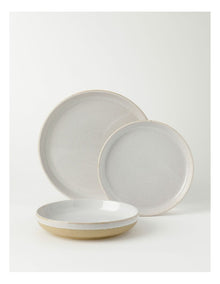 Esperance Wiped Edge 12 Piece Dinner Set in White/Sand