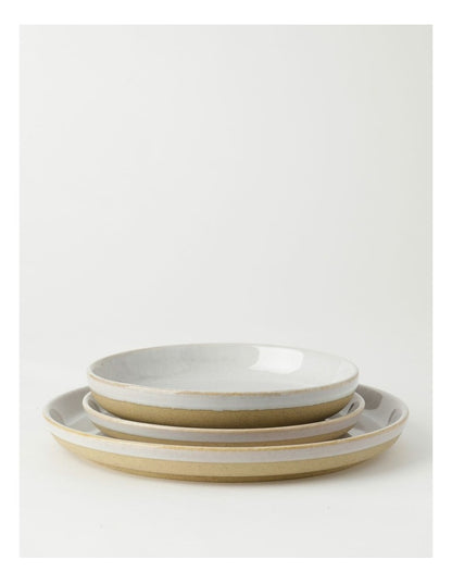 Esperance Wiped Edge 12 Piece Dinner Set in White/Sand