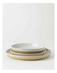 Esperance Wiped Edge 12 Piece Dinner Set in White/Sand