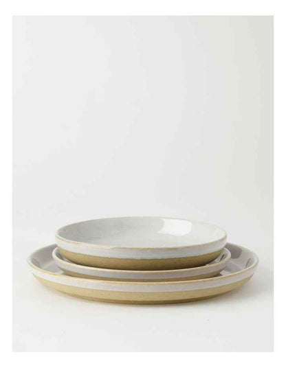 Esperance Wiped Edge 12 Piece Dinner Set in White/Sand