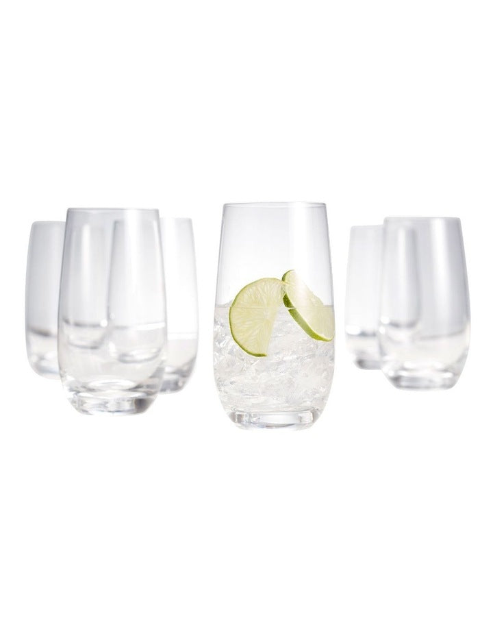 Cuvee Set Of 6 Highball Glasses in Clear