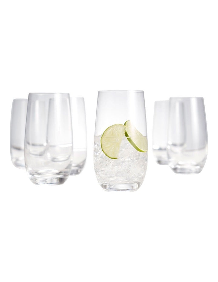 Cuvee Set Of 6 Highball Glasses in Clear