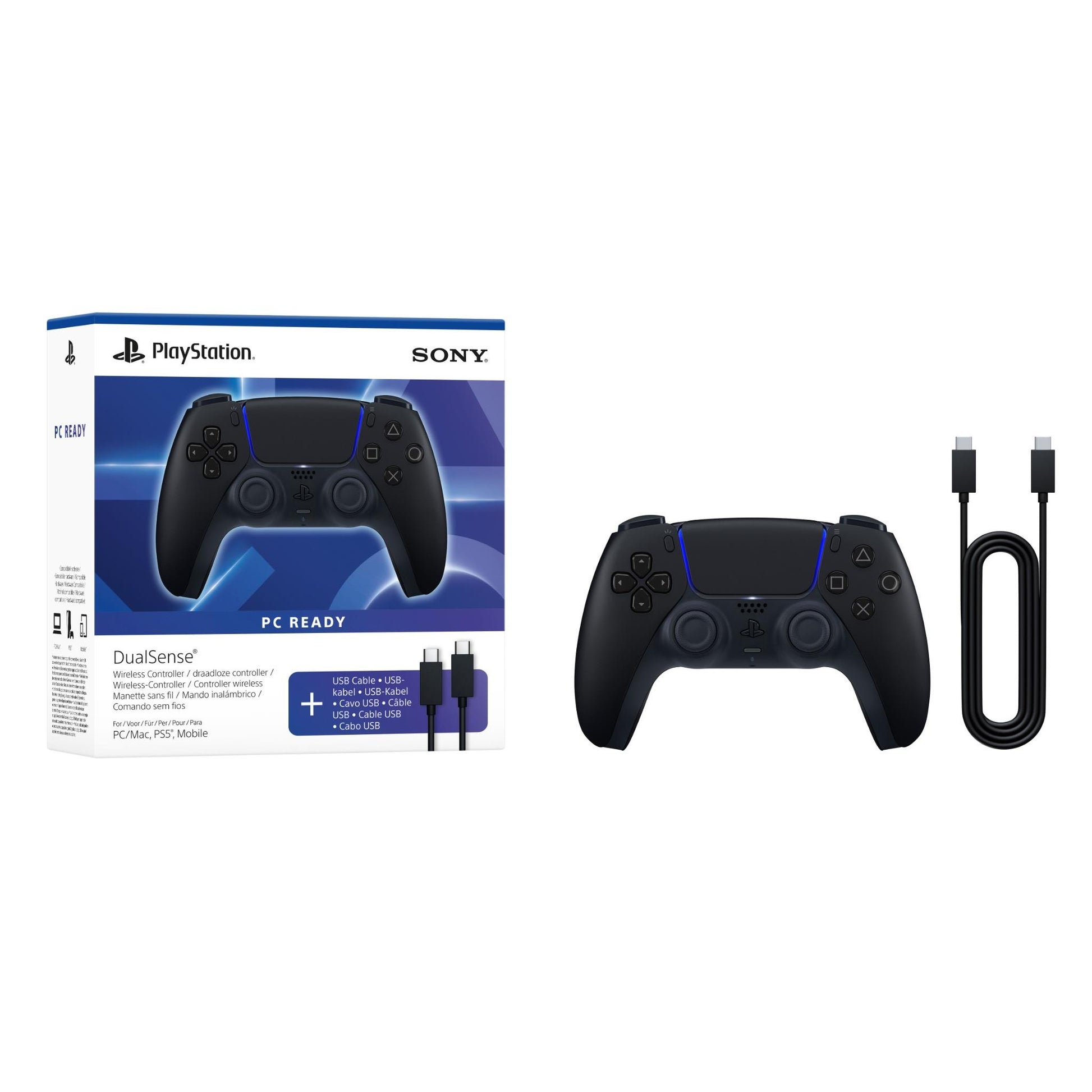 PC DualSense Wireless Controller + USB Cable (Midnight Black)
