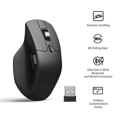 Keychron M6 PixArt 3311 1K Polling Rate Wireless Mouse - Black (Silent Micro Switch)