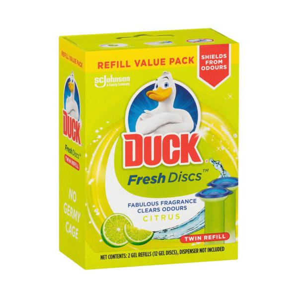 DUCK FRESH DISCS TOILET CLEANER CITRUS TWIN REFILLS 2X36ML