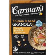 Carman's Granola 5 Grain & Seed Almond Vanilla & Cinnamon 450g