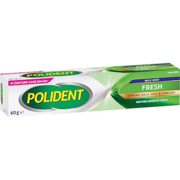 Polident Adhesive Cream Fresh Mint For Dentures & Partials 60g