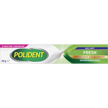 Polident Adhesive Cream Fresh Mint For Dentures & Partials 60g