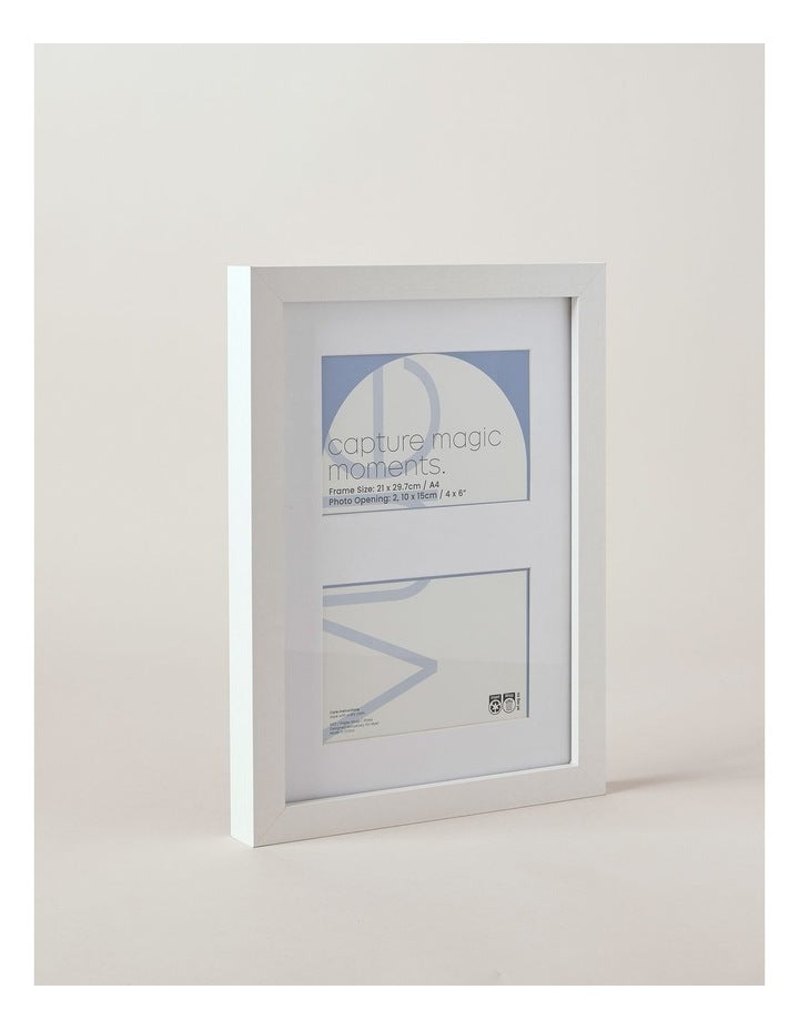 Photo Frame A4/Double 10x15cm in White