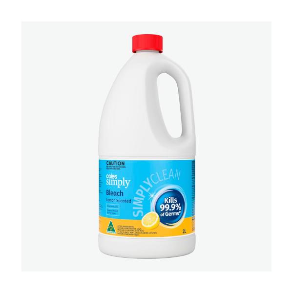 COLES SIMPLY BLEACH LEMON SCENTED 2 LITRE