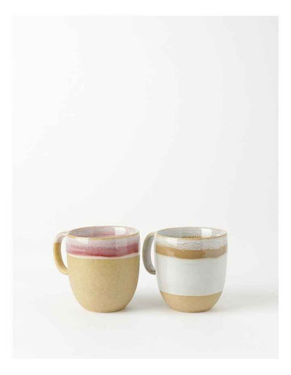 Esperance Wiped Edge Mug Bullet Set of 2 in White/Sand