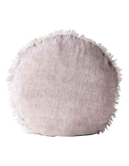 Vintage Linen Fringe 55cm Round Cushion in Dusk