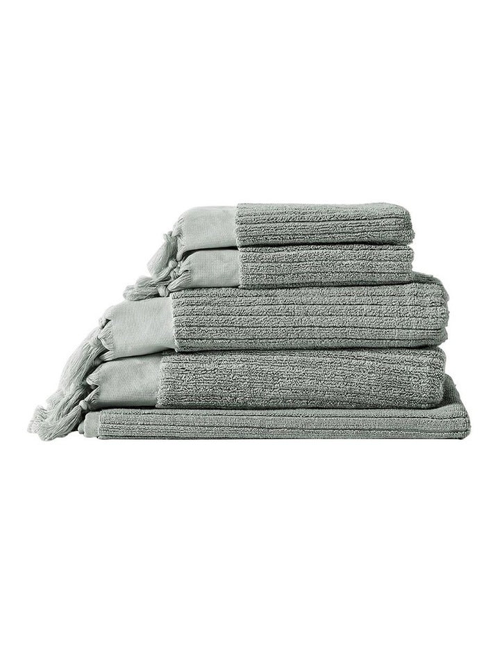Paros Rib Bath Towel Set in Sage