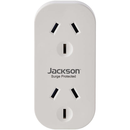 Jackson Vertical Double Adaptor w/ 2 x Power Socket Outlets Surge Protection