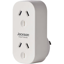 Jackson Vertical Double Adaptor w/ 2 x Power Socket Outlets Surge Protection