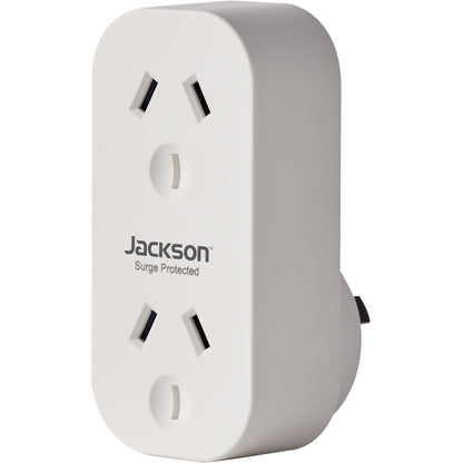 Jackson Vertical Double Adaptor w/ 2 x Power Socket Outlets Surge Protection