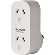 Jackson Vertical Double Adaptor w/ 2 x Power Socket Outlets Surge Protection
