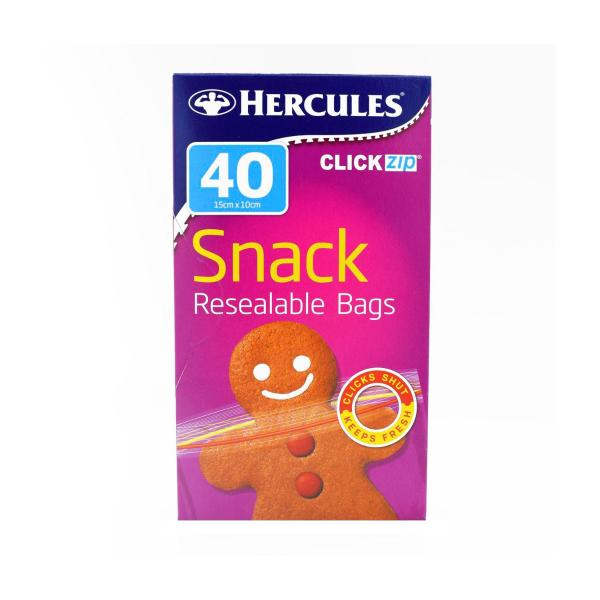 HERCULES CLICK ZIP BAGS SNACK SMALL