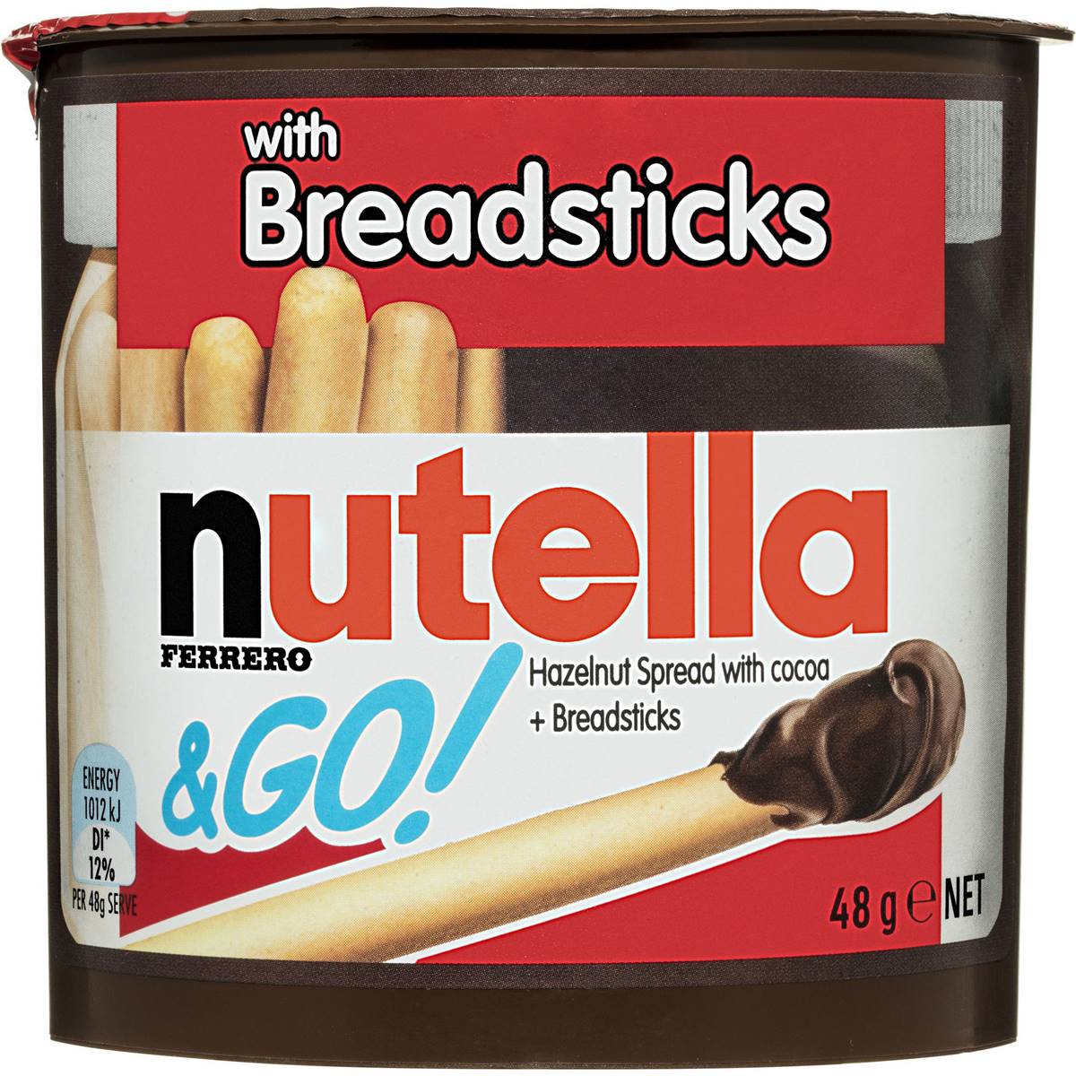 Nutella Hazelnut Chocolate Spread With Breadsticks 48g