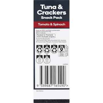 Woolworths Tuna & Crackers Snack Pack Tomato & Spinach 112g
