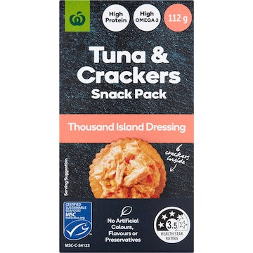 Woolworths Tuna & Crackers Snack Pack Thousand Island 112g
