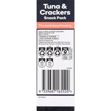 Woolworths Tuna & Crackers Snack Pack Thousand Island 112g
