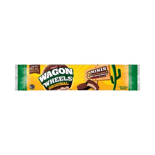 ARNOTT'S WAGON WHEELS ORIGINAL MINI CHOCOLATE BISCUITS 190G