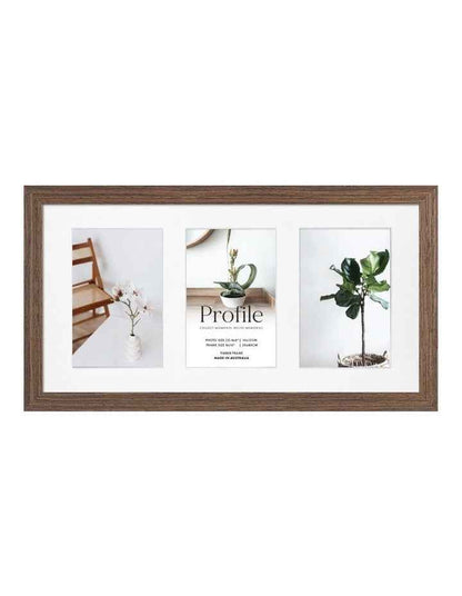 Australia Made Timber Collage Photo Frame 8x16"/4x6" (3) in Chestnut