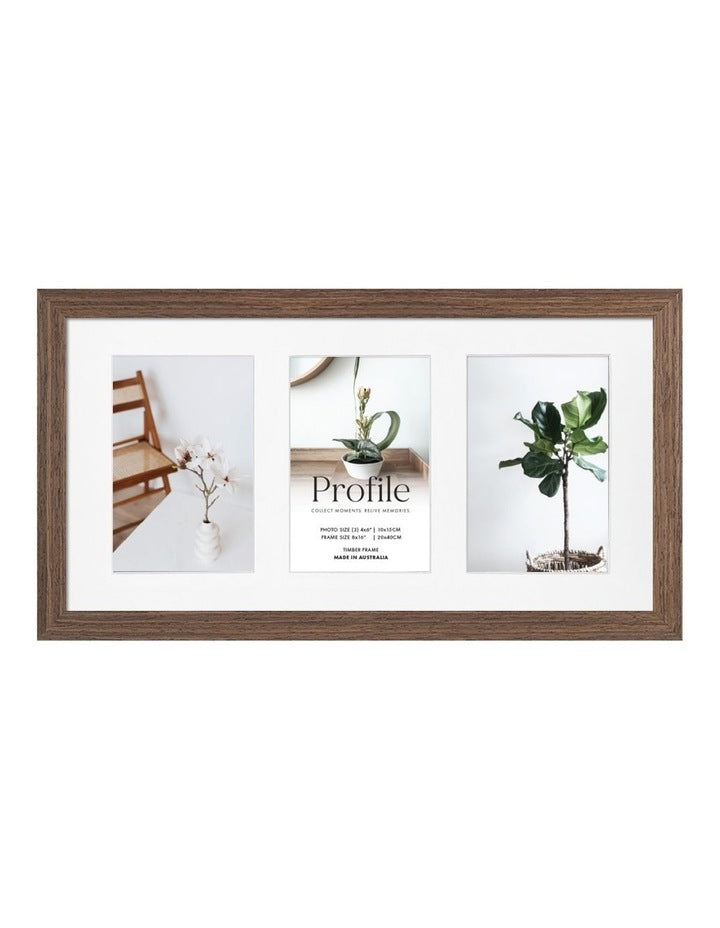 Australian Made Timber Collage Photo Frame 8x16"/4x6"(3) in Chestnut