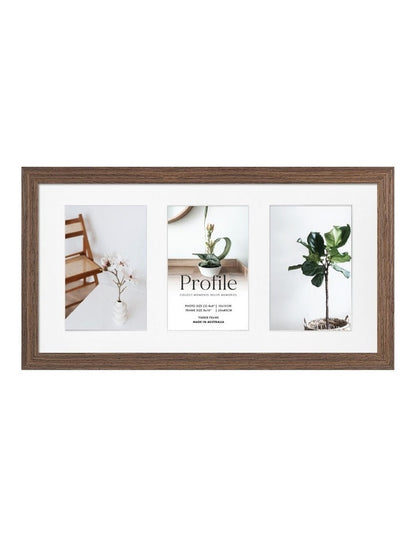 Australian Made Timber Collage Photo Frame 8x16"/4x6"(3) in Chestnut