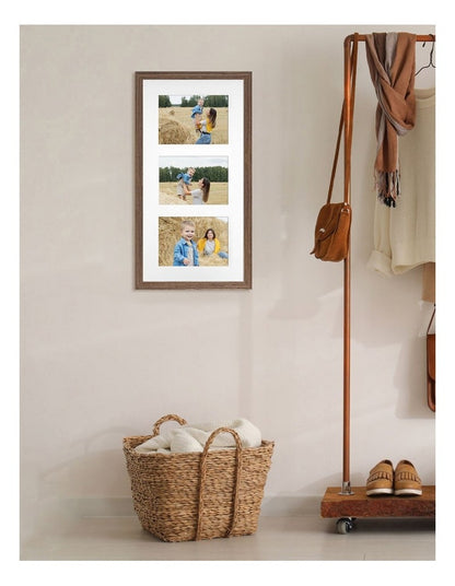 Australian Made Timber Collage Photo Frame 8x16"/4x6"(3) in Chestnut