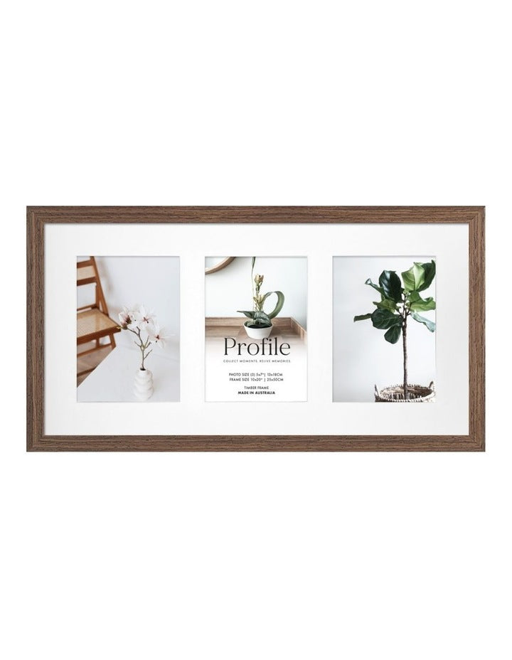 Australian Made Timber Collage Photo Frame 10x20"/5x7" in Chestnut