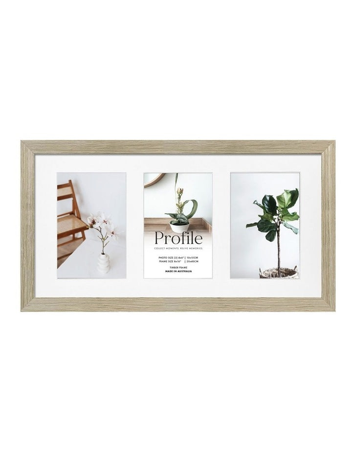Australia Made Timber Collage Photo Frame 8x16"/4x6" (3) in Stone Ash
